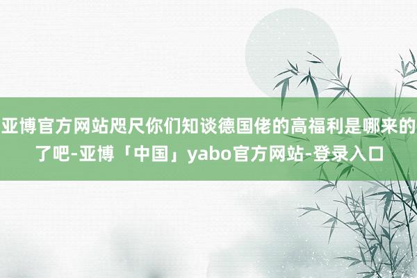 亚博官方网站咫尺你们知谈德国佬的高福利是哪来的了吧-亚博「中国」yabo官方网站-登录入口