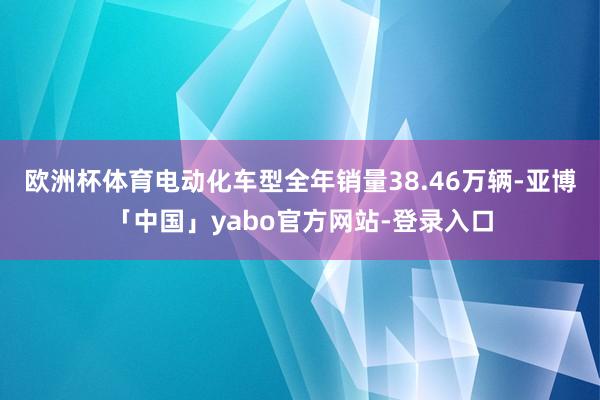 欧洲杯体育电动化车型全年销量38.46万辆-亚博「中国」yabo官方网站-登录入口
