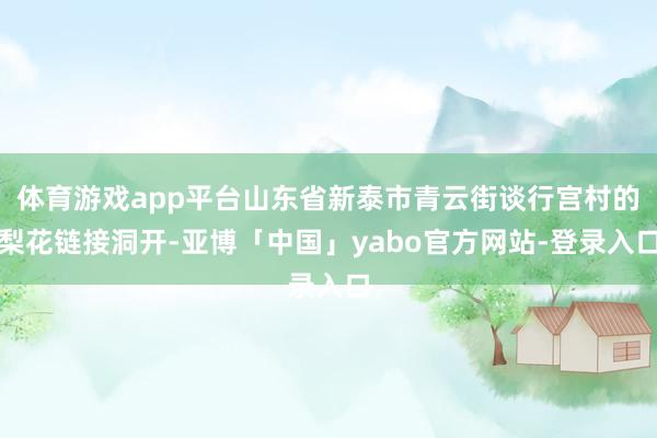体育游戏app平台山东省新泰市青云街谈行宫村的梨花链接洞开-亚博「中国」yabo官方网站-登录入口