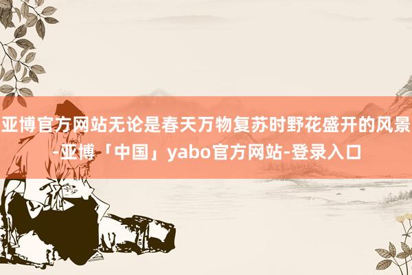 亚博官方网站无论是春天万物复苏时野花盛开的风景-亚博「中国」yabo官方网站-登录入口