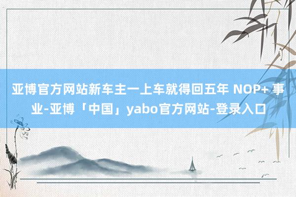 亚博官方网站新车主一上车就得回五年 NOP+ 事业-亚博「中国」yabo官方网站-登录入口