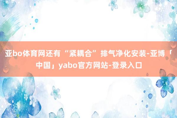 亚bo体育网还有 “紧耦合” 排气净化安装-亚博「中国」yabo官方网站-登录入口