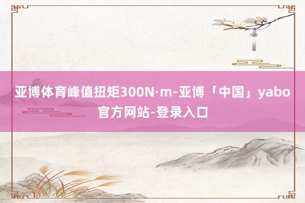 亚博体育峰值扭矩300N·m-亚博「中国」yabo官方网站-登录入口