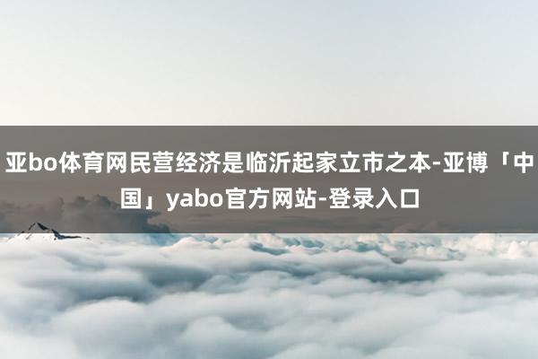 亚bo体育网民营经济是临沂起家立市之本-亚博「中国」yabo官方网站-登录入口