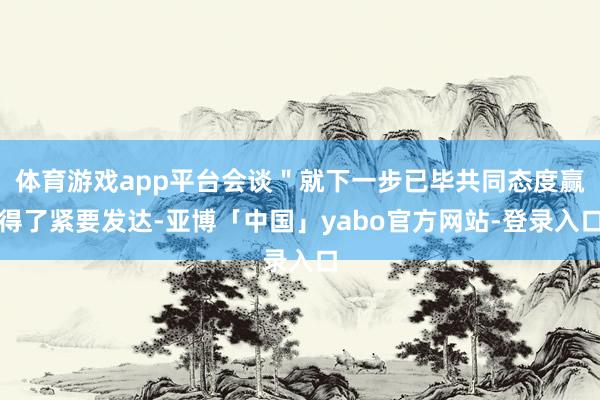 体育游戏app平台会谈＂就下一步已毕共同态度赢得了紧要发达-亚博「中国」yabo官方网站-登录入口