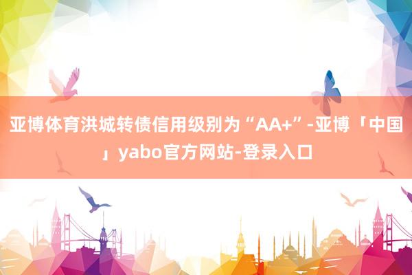亚博体育洪城转债信用级别为“AA+”-亚博「中国」yabo官方网站-登录入口