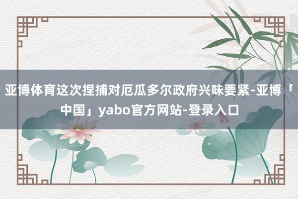 亚博体育这次捏捕对厄瓜多尔政府兴味要紧-亚博「中国」yabo官方网站-登录入口