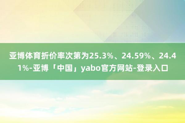 亚博体育折价率次第为25.3%、24.59%、24.41%-亚博「中国」yabo官方网站-登录入口