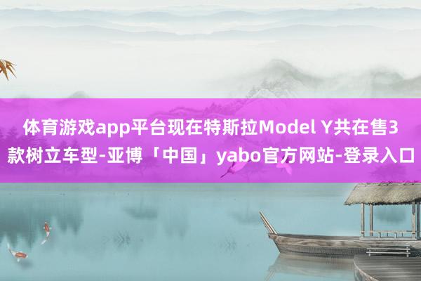 体育游戏app平台现在特斯拉Model Y共在售3款树立车型-亚博「中国」yabo官方网站-登录入口