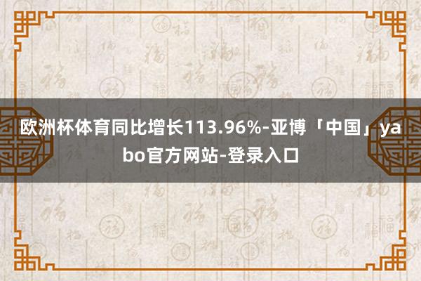 欧洲杯体育同比增长113.96%-亚博「中国」yabo官方网站-登录入口