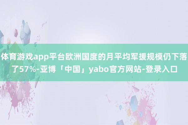 体育游戏app平台欧洲国度的月平均军援规模仍下落了57%-亚博「中国」yabo官方网站-登录入口
