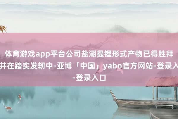 体育游戏app平台公司盐湖提锂形式产物已得胜拜托并在踏实发轫中-亚博「中国」yabo官方网站-登录入口