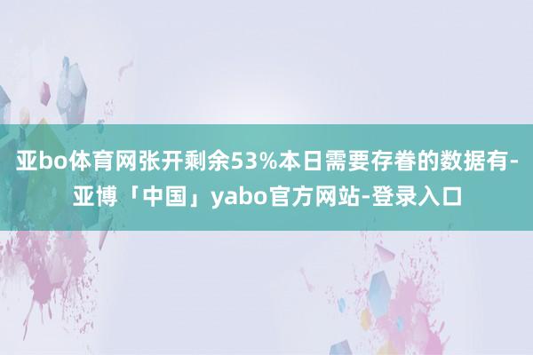亚bo体育网张开剩余53%本日需要存眷的数据有-亚博「中国」yabo官方网站-登录入口