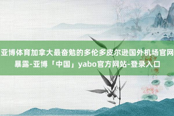 亚博体育加拿大最奋勉的多伦多皮尔逊国外机场官网暴露-亚博「中国」yabo官方网站-登录入口