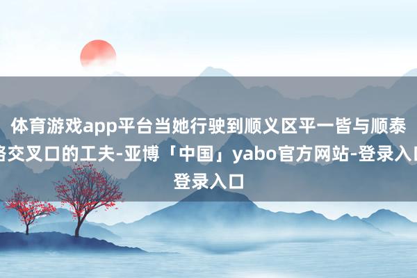体育游戏app平台当她行驶到顺义区平一皆与顺泰路交叉口的工夫-亚博「中国」yabo官方网站-登录入口