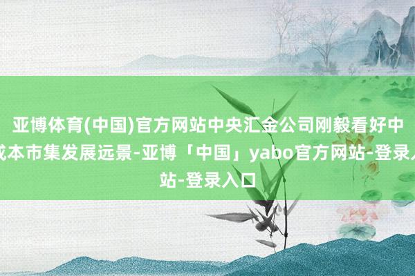 亚博体育(中国)官方网站中央汇金公司刚毅看好中国成本市集发展远景-亚博「中国」yabo官方网站-登录入口